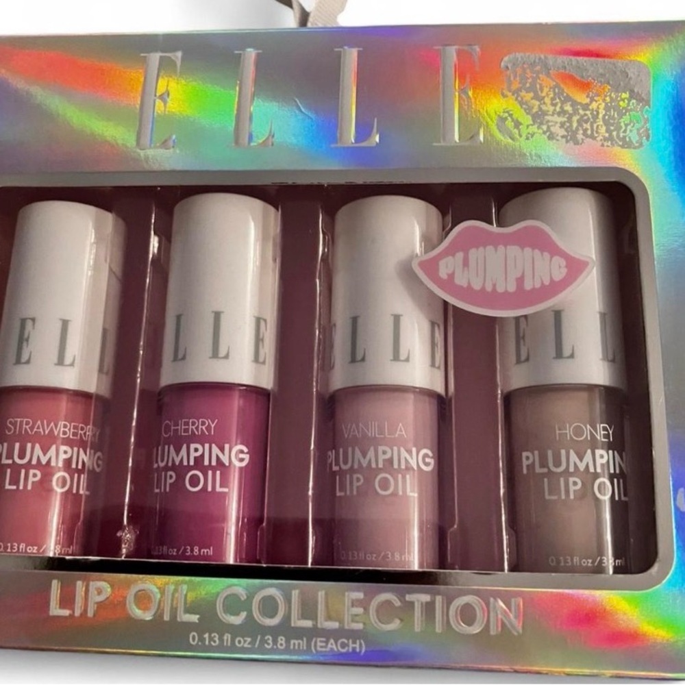 Elle Plumping Lip Oil Collection - Strawberry, Cherry, Vanilla, Honey